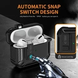 Airpods Pro 3 tartó: Tech- Protect Carbonox - fekete, ütésálló Airpods Pro 3 tok-4