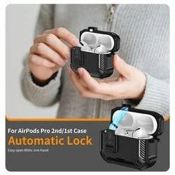 Airpods Pro 3 tartó: Tech- Protect Carbonox - fekete, ütésálló Airpods Pro 3 tok-3