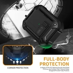 Airpods Pro 3 tartó: Tech- Protect Carbonox - fekete, ütésálló Airpods Pro 3 tok-2