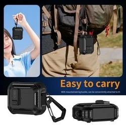 Airpods Pro 3 tartó: Tech- Protect Carbonox - fekete, ütésálló Airpods Pro 3 tok-5