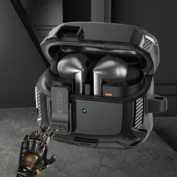 Buds tartó: Tech- Protect Carbonox - fekete, ütésálló Samsung Galaxy Buds3 / 3 FE / 3 Pro tok-5