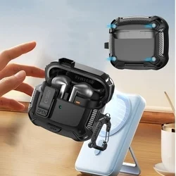 Buds tartó: Tech- Protect Carbonox - fekete, ütésálló Samsung Galaxy Buds3 / 3 FE / 3 Pro tok-7