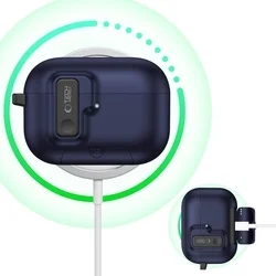 AirPods Pro 3 tartó - Tech- Protect Slim Hook - kék szilikon AirPods Pro 3 tok-4