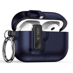 AirPods Pro 3 tartó - Tech- Protect Slim Hook - kék szilikon AirPods Pro 3 tok-1