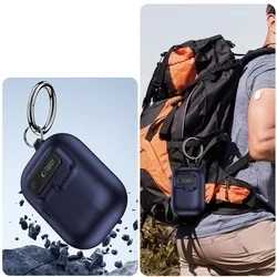 AirPods Pro 3 tartó - Tech- Protect Slim Hook - kék szilikon AirPods Pro 3 tok-9