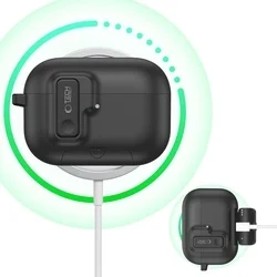 AirPods Pro 3 tartó - Tech- Protect Slim Hook - fekete szilikon AirPods Pro 3 tok-5