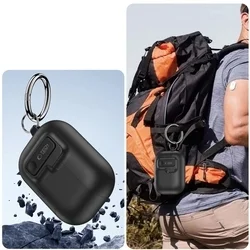 AirPods Pro 3 tartó - Tech- Protect Slim Hook - fekete szilikon AirPods Pro 3 tok-9