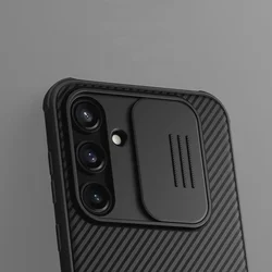 Telefontok Samsung Galaxy A17 5G - Nillkin csúsztatható kameravédős fekete hátlap tok-2