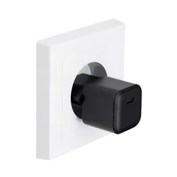 Telefont töltő Qualo Nano GaN - Type-C (USB-C) portos fekete hálózati töltőfej, 20W-1