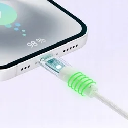 Kábel Qualo Transparent - Type-C / Type-C (USB-C) kábel 60W, 1,5m ﻿-2