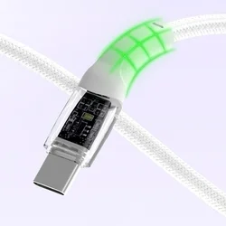 Kábel Qualo Transparent - Type-C / Type-C (USB-C) kábel 60W, 1,5m ﻿-5