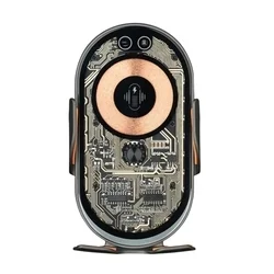 Autós tartó Qualo Transparent - átlátszó szellőzőrácsra rögzíthető automata telefontartó, induktív töltéssel-1