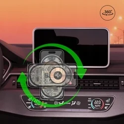 Autós tartó Qualo Transparent - átlátszó szellőzőrácsra rögzíthető automata telefontartó, induktív töltéssel-8