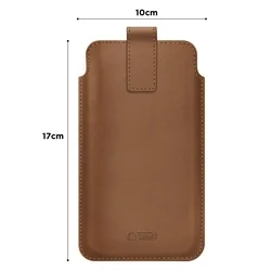 Telefontok Tech- Protect SM65 - univerzális, barna színű, kihúzó füles tok (17x10 cm)-1