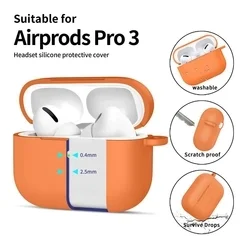 AirPods Pro 3 tartó - Tech- Protect Hook - narancssárga szilikon AirPods Pro 3 tok-3