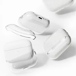 AirPods Pro 3 tartó: RINGKE Air Glitter - átlátszó csillámos tok, karabinerrel-1