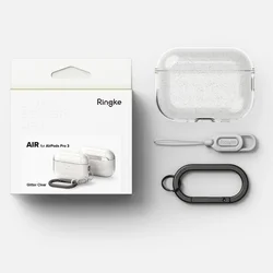 AirPods Pro 3 tartó: RINGKE Air Glitter - átlátszó csillámos tok, karabinerrel-4