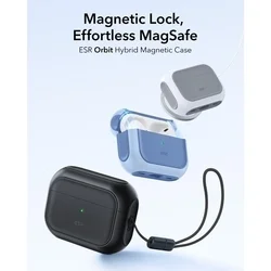 AirPods Pro 3 tartó - ESR ORBIT Halolock - MagSafe kompatibilis fekete AirPods Pro 3 tok-7