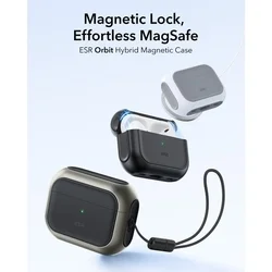 AirPods Pro 3 tartó - ESR ORBIT Halolock - MagSafe kompatibilis titánium AirPods Pro 3 tok-1