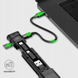 Adapter: Qualo Ultimate - Type-C (USB-C) / Lightning / USB / microSD adapter, fekete-6