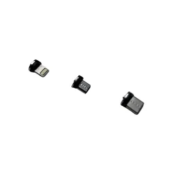 Setty - 3in1 kábel - USB - Lightning / Type-C (USB-C) / MicroUSB cserélhető mágneses fejekkel, ezüst kábel 2,4A, 2 m-1