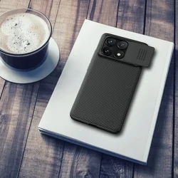 Telefontok Xiaomi Poco X6 Pro 5G - Nillkin csúsztatható kameravédős fekete hátlap tok-4