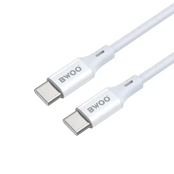 Kábel BWOO X282 CC - Type-C / Type-C (USB-C) fehér kábel 1m, 65W ﻿-2