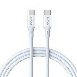Kábel BWOO X282 CC - Type-C / Type-C (USB-C) fehér kábel 2m, 60W ﻿-2