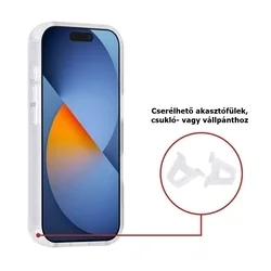 Telefontok iPhone 17 Pro - TUNIQ - fehér / szürke carbon mintás, MagSafe kompatibilis, ütésálló hátlap tok -1
