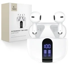 Headset Tech-Protect Ultraboost TWS Core G2 - fehér bluetooth headset, töltő tokkal ﻿-5