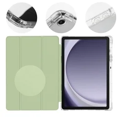 Tablettok Samsung Galaxy Tab A9+ Plus 11.0 X210 / X2016 - kaktuszzöld smart case, ceruza tartóval-1