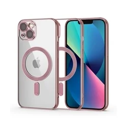 Telefontok iPhone 13 - Tech- Protect MagShine - MagSafe kompatibilis rosegold / átlátszó szilikon tok-1