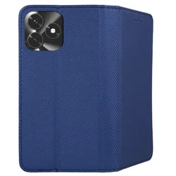 Telefontok Honor X5c Plus - kék mágneses szilikon keretes könyvtok-2