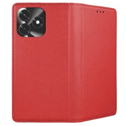 Telefontok Honor X5c Plus - piros mágneses szilikon keretes könyvtok-2