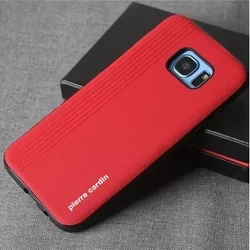 Telefontok Samsung Galaxy S7 - Pierre Cardin Bőr + Szilikon Tok -Piros (8719273131367)-2