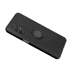 Telefontok Samsung Galaxy A05s - Grip fekete szilikon tok, kitámasztó ujjgyűrűvel-3