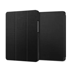 Tablettok Samsung Galaxy Tab A9 8.7 X110 / X115 - obszidián fekete vászon anyagú smart case tablet tok, ceruza tartóval-3