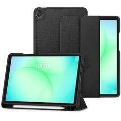 Tablettok Samsung Galaxy Tab A9 8.7 X110 / X115 - obszidián fekete vászon anyagú smart case tablet tok, ceruza tartóval-13
