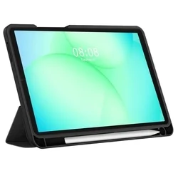 Tablettok Samsung Galaxy Tab A11 8.7 X133 / X135 - obszidián fekete vászon anyagú smart case tablet tok, ceruza tartóval-7
