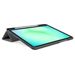 Tablettok Samsung Galaxy Tab A9 8.7 X110 / X115 - szürke vászon anyagú smart case tablet tok, ceruza tartóval-3