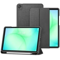 Tablettok Samsung Galaxy Tab A9 8.7 X110 / X115 - szürke vászon anyagú smart case tablet tok, ceruza tartóval-12