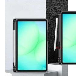 Tablettok Samsung Galaxy Tab A11 8.7 X133 / X135 - szürke vászon anyagú smart case tablet tok, ceruza tartóval-8