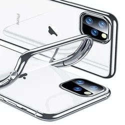 Telefontok iPhone 11 PRO - ESR átlátszó, ezüst keretes szilikon tok-1