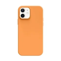 Telefontok iPhone 12 - PASTEL - narancssárga szilikon hátlap tok-1