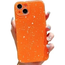 Telefontok iPhone 14 - Larte shiny - narancssárga csillámos hátlap tok-1