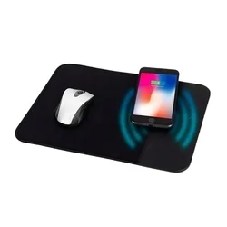 Egérpad Setty - egérpad, QI 10W vezeték nélküli töltővel, fekete (298 x 220 mm)-1