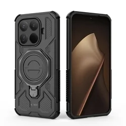 Telefontok Xiaomi 15T Pro 5G - TACTICSTAND - fekete gyűrűs, kitámasztható, ütésálló műanyag hátlaptok-1