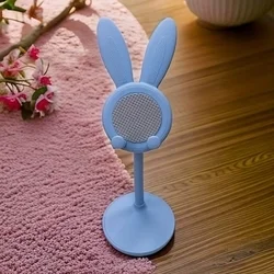 Univerzális asztali telefontartó állvány, nyuszi formás, kék﻿-3