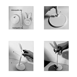 Univerzális asztali telefontartó állvány, nyuszi formás, fehér-2