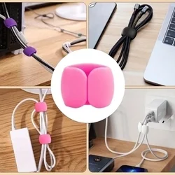 Univerzális 5db-os kábelrendező klipsz, pink-5